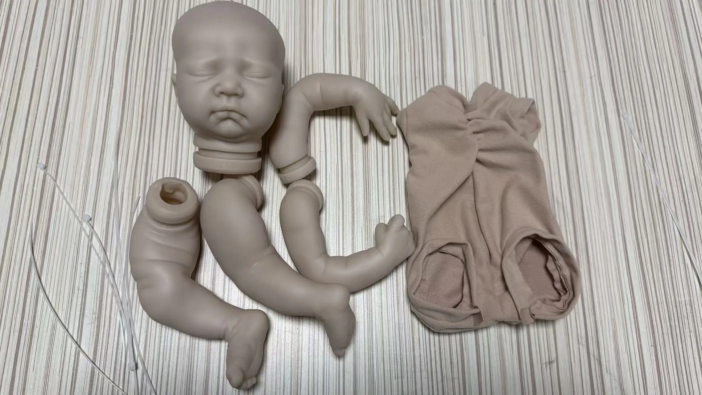 15 inch Reborn Doll Kit Mariza Sleeping Baby Unfinished Unpainted Doll Parts DIY Blank Kit
