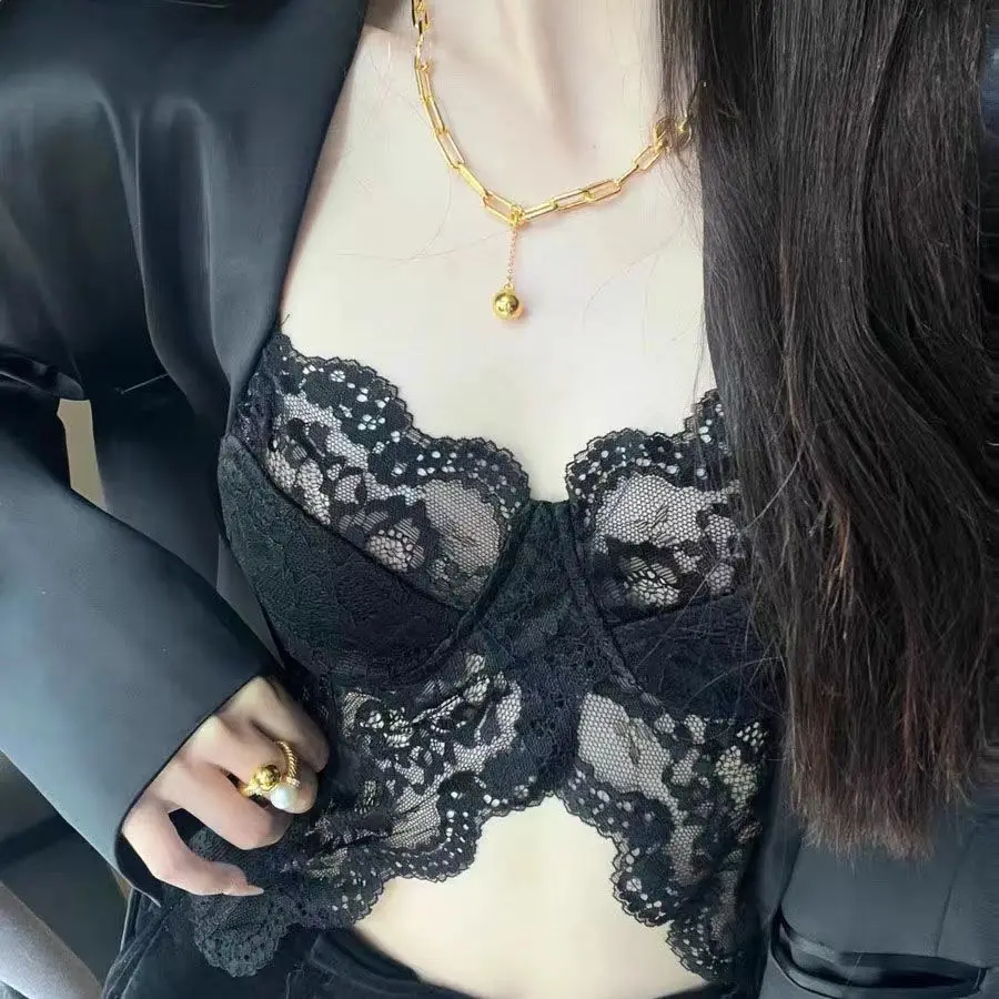 

Сексуальный жилет с кружевным ремешком Sle Hot Girl See tough Belly Button Baring Inner Wear High ade Bra ort Faion Urban Мужской жилет