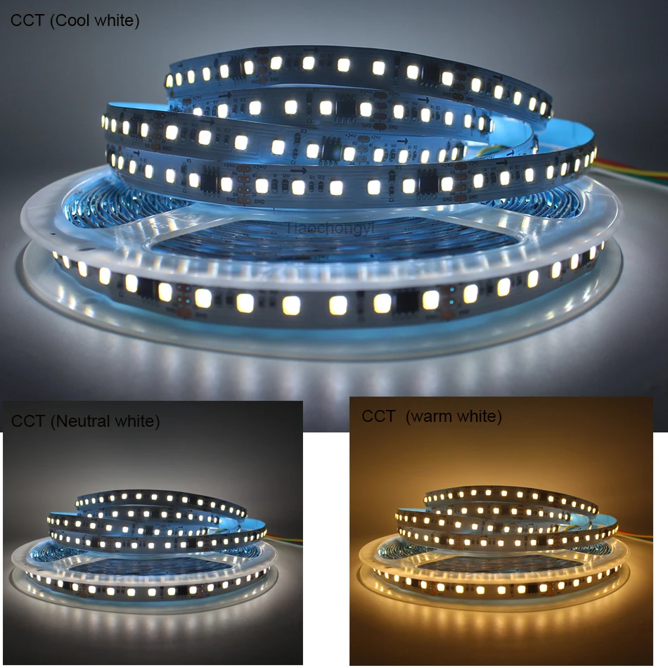 WS2811 2835 CCT Chasing Light Running Water LED Strip 120Leds/m With Backflow Marquee DC24v Embedded Linear Tape Home Decorate