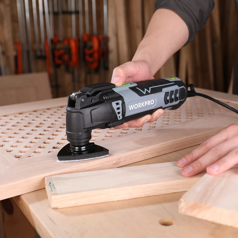 WORKPRO 300W Dao Động Nhìn Thấy Bộ Dụng Cụ Sửa Chữa Đa Năng Cho Gỗ Làm Việc Với Nhanh Chóng-Thay Đổi Lưỡi Dao 6 Biến Tốc Độ điện Nhìn Thấy