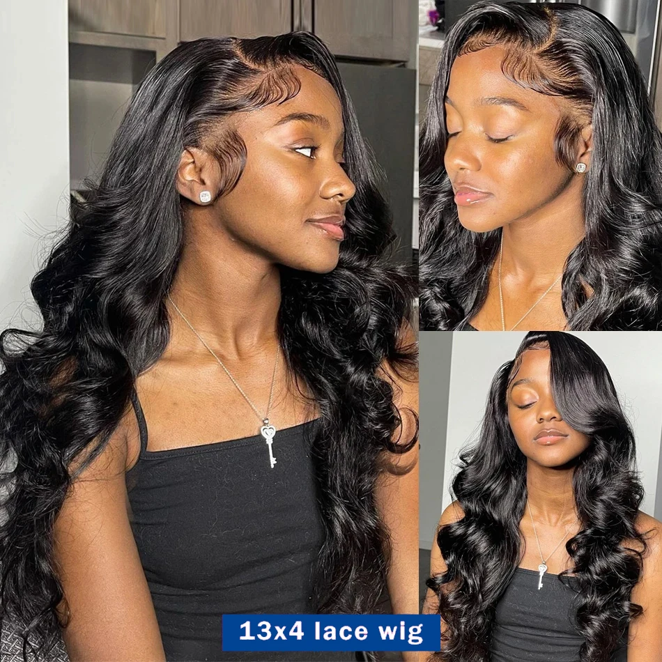 Body Wave 13x4 Lace Front Human Hair Wig Straight Transparent Full Lace Frontal Wigs Human Hair Deep Wave Brazilian Hair Curly