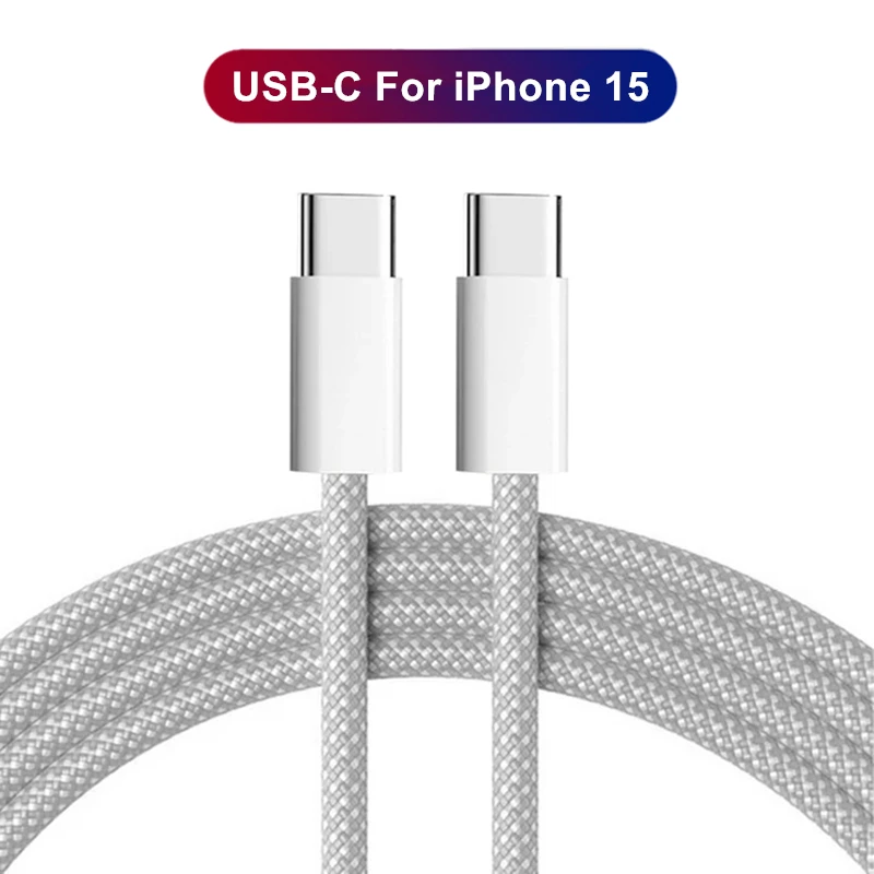 Oryginalny kabel USB C do USB C PD do szybkiego ładowania iPhone 15 Pro Max 16 Plus Samsung Moto Typ C do Ładowarka typu C Pleciony przewód