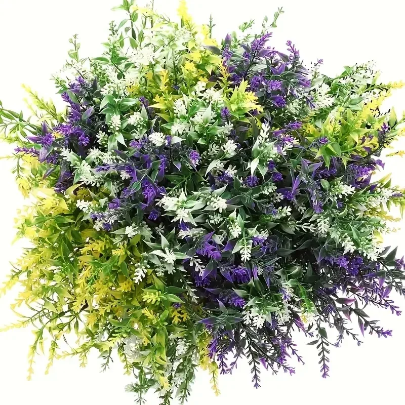 8/12pcs  Artificial Lavenders, Plastic Simulation UV ResistantOutdoor Flowers Decor Flower, FakePlants for Home Garden Porch Dec