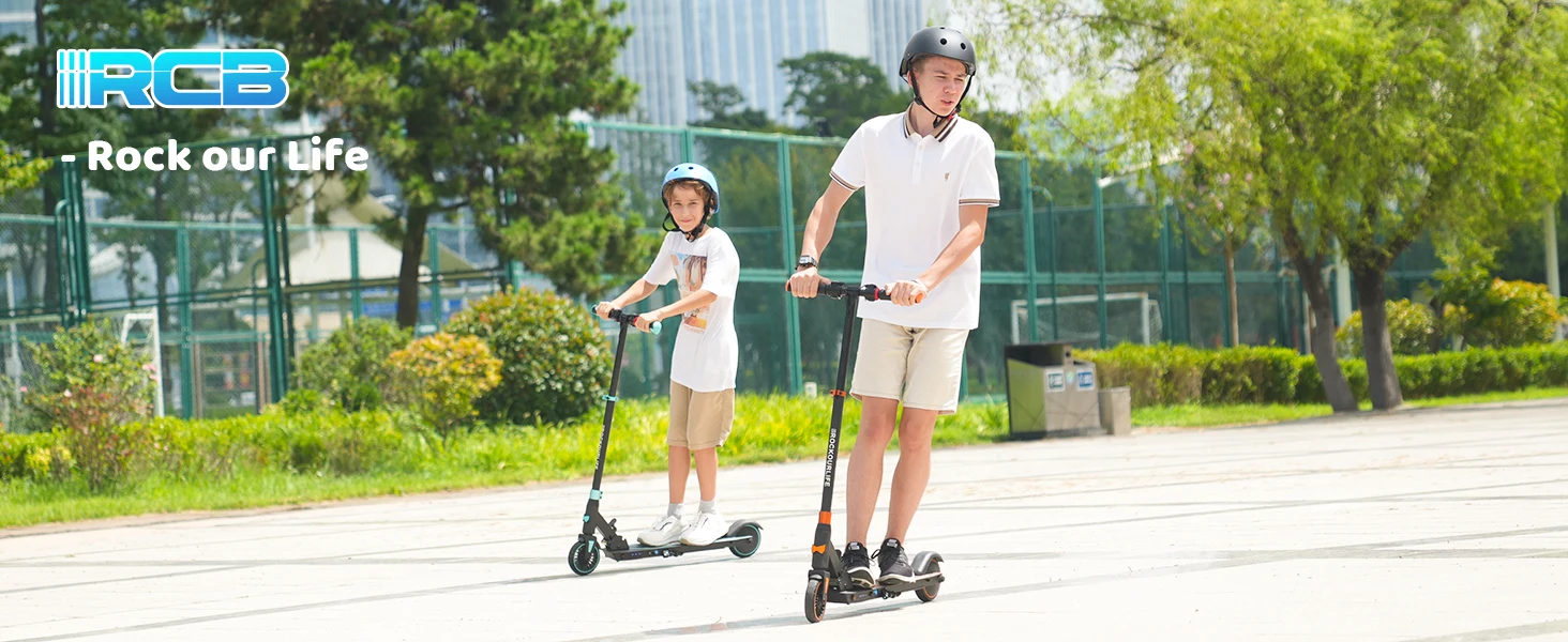RCB Electric Scooter for Children Aged 8-12-16 Years, Only 7.55KG Foldable Electric Scooters, Two Types of Braking, Max 16 Km