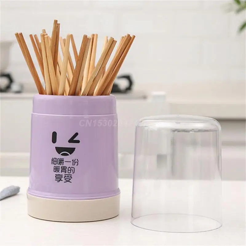 Chopsticks Storage Box Dustproof Plastic Drain Kitchen Accessory Storage Rack Kitchen Fork Holder Removable Cage Flatware Rack