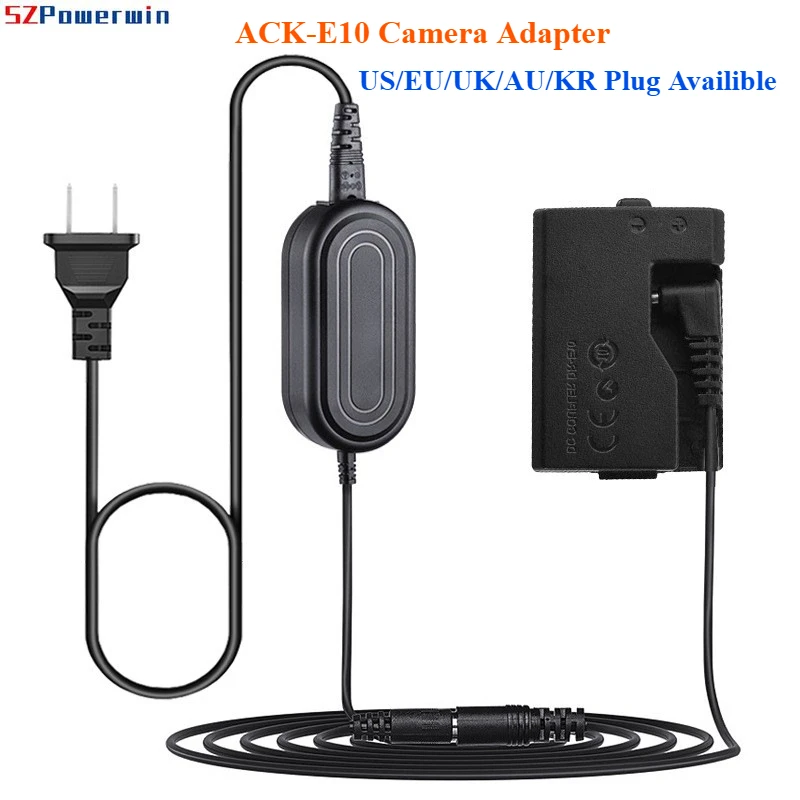Powerwin ACKE10 ACK E10 ACK-E10 Адаптер для камеры Источник питания переменного тока DR-E10 Фиктивный аккумулятор для EOS T6 T5 T3 1200D 1300D 1500D 3000D X50