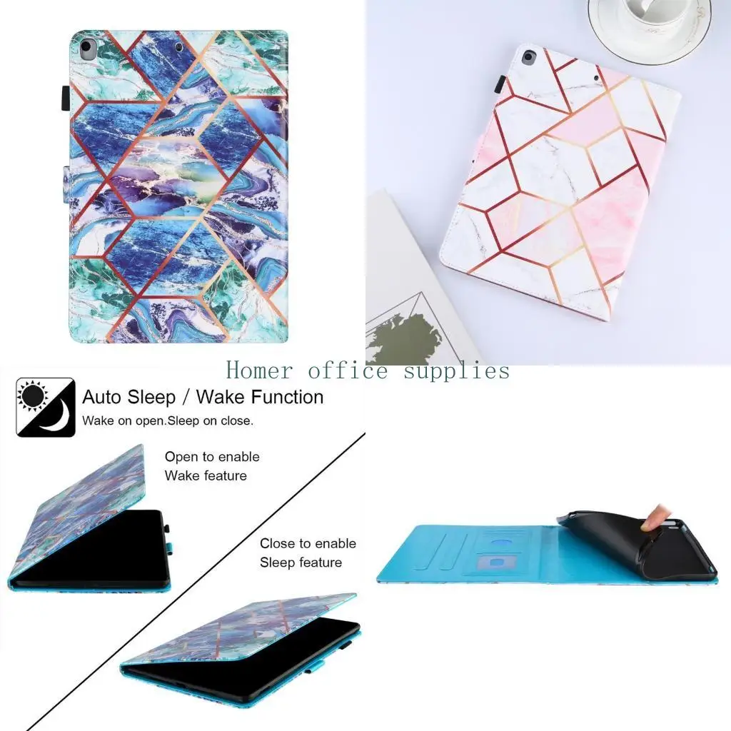 

K43B Leather Cover Case for Pad 5.6.8/9.7 2018/2017/Air(2) Tablet Skin Leather Cover Bracket Anti-fall Cover