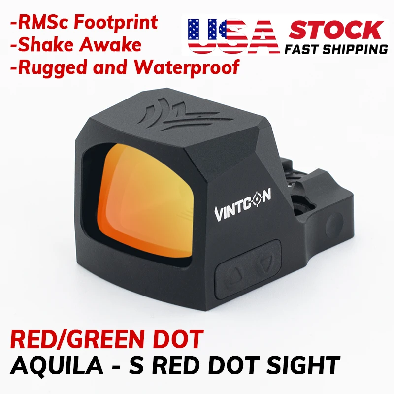RMSC Footprint 3 MOA Dot Red Dot Sight Open Reflex Sight for Subcompact Pistols Shake-Awake Parallax-Free Durable Waterproof