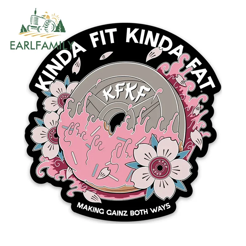 

EARLFAMILY 13cm X 12.8cm for Fit Fat Donuts Car Stickers Car Styling Simple Decals Occlusion Scratch Refrigerator Car Goods