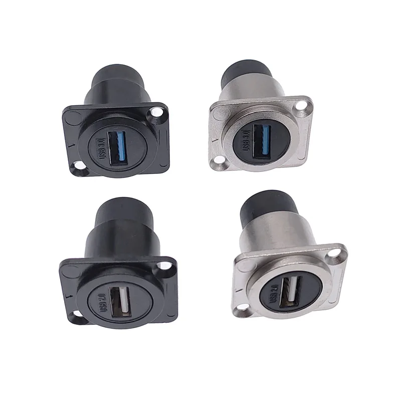 

10pcs D type Metal USB socket female to female USB 3.0 2.0 connector panel mounting