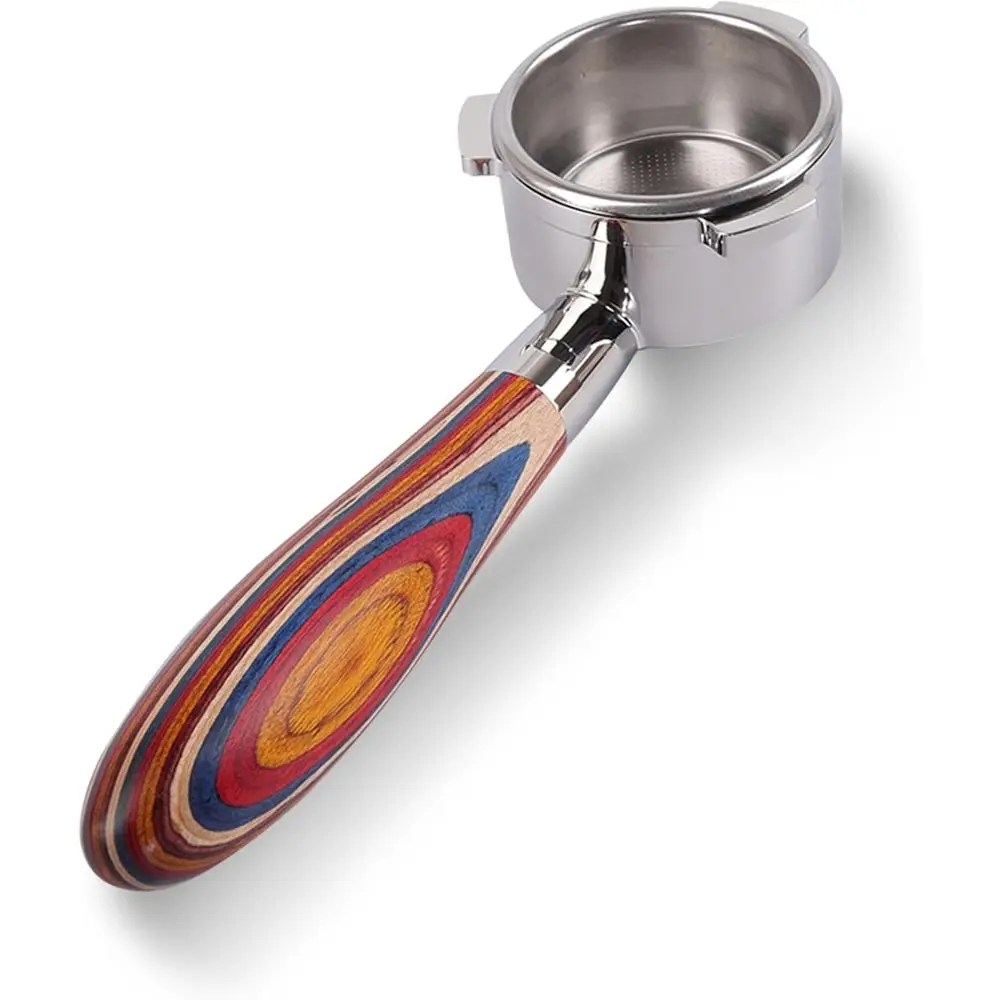 

Бездонный портафильтер 54 мм с цветной деревянной ручкой, совместимый с эспрессо-машинами