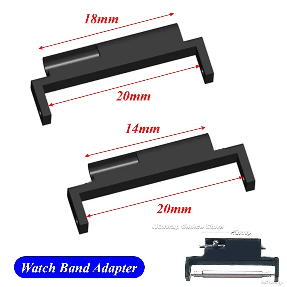 2pcs Watchband Connectors 22mm To 22mm 20mm To 22mm 14/18/20mm To 20mm Quick Release Pins Adapter Watch Band Spring Bars