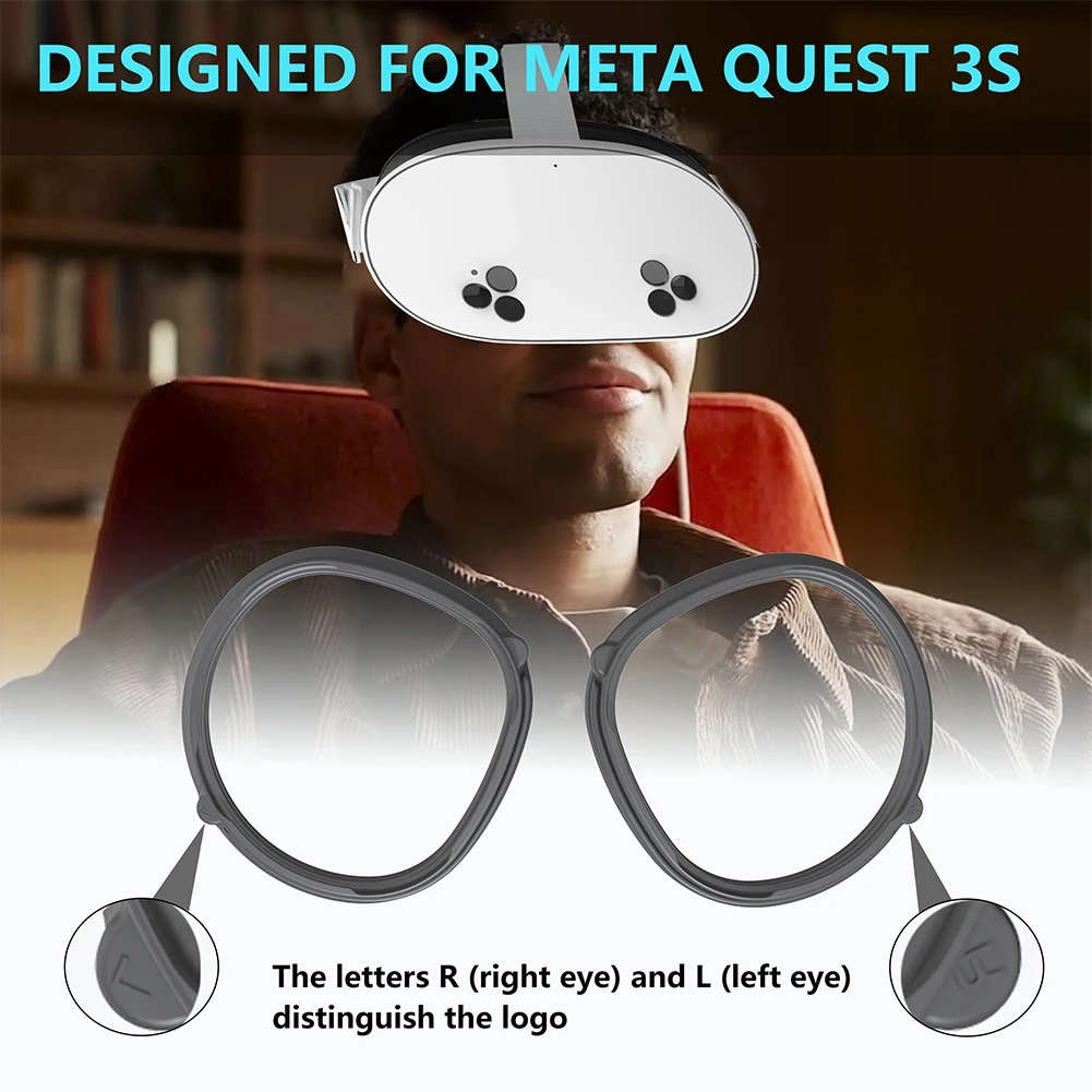 

Защитное кольцо для линз VR-очков Meta Quest 3S: магнитное, от царапин и синего света, предотвращает повреждение линз