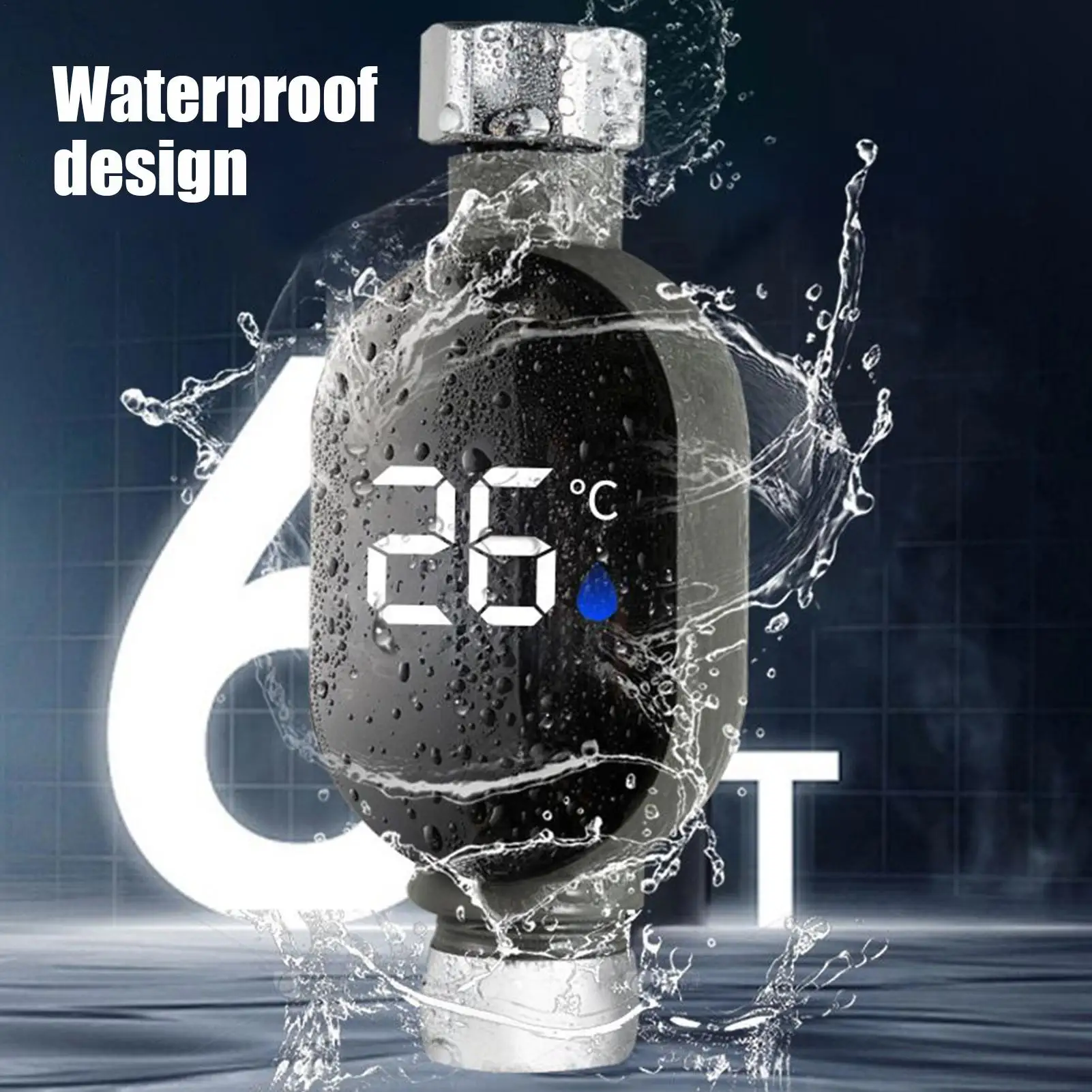 Black Bathroom Led Display Home Water Shower Thermometer Water Accurate Temperature Measurement Meter Bathroom