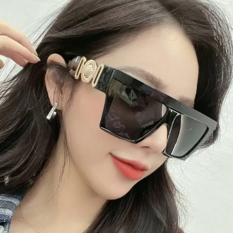 Neue Mode Übergroßen Sonnenbrille Frauen Vintage Platz Gradienten Shades Ein Stück Objektiv Große Sonnenbrille Für Weibliche Brillen