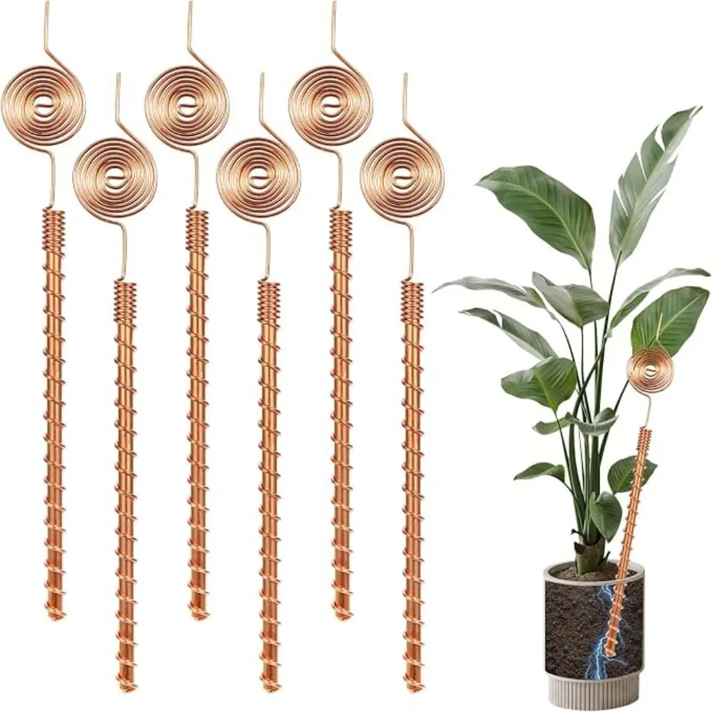 1PC/3PCS Copper Wire Spiral Coil Electroculture Plant Stakes Sturdy Flexible Spiral Coil Electroplated Copper Garden Antenna Kit