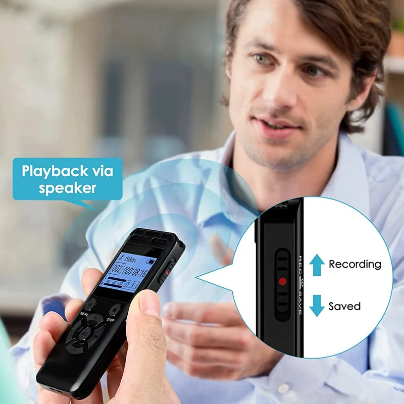 Telele V52 مشغل MP3 صوت المنشط مسجل رقمي USB الإملاء 16GB 32G 64G الحد من الضوضاء مسجل لمسافات طويلة