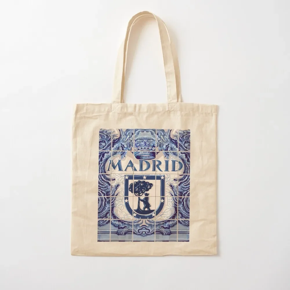 

Spain Madrid Azulejo Azuleios Tiles Tote Bag custom bags large size bags Women's shopping bag tote bags aesthetic Tote Bag