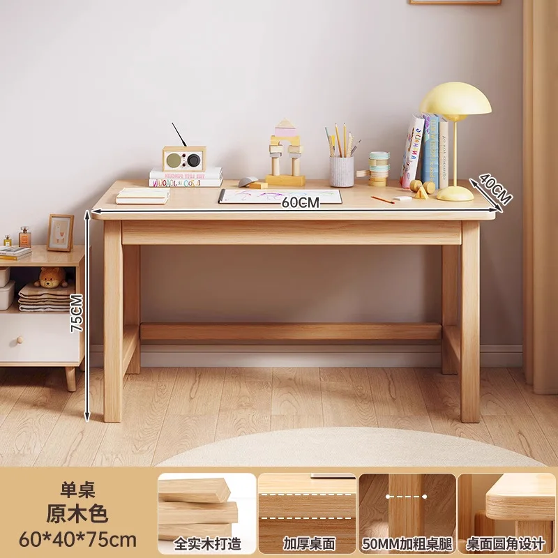 Desk Solid wood Student study table Student home bedroom Writing table Rental house Small apartment Simple computer table