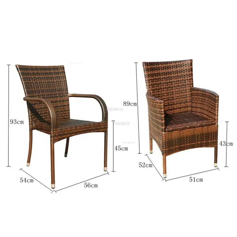 Rattan Garden Furniture Sets Nordic Home Courtyard Balcony Three-piece Set Combination Outdoor Furniture Leisure Table And Chair