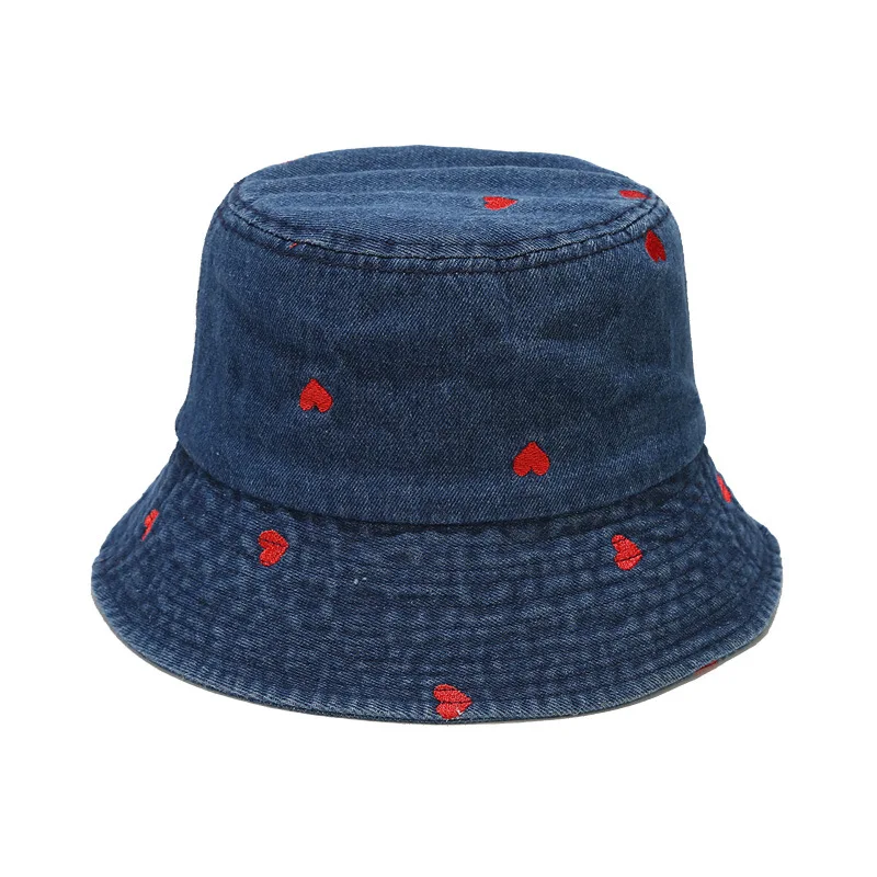 Fashion Women Men Washed Denim Solid Vintag Bucket Hats Lady Male Spring Summer Autumn Panama Fisherman Cap Hat For Women Men