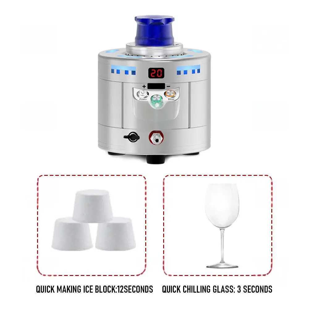 2-in-1 Dry Ice Maker Portable Mini Glasses Chiller Liquid CO2 for Bar Cocktails