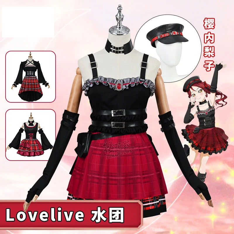 

COS-KiKi Anime Lovelive Aqours Tsushima Yoshiko/Ohara Mari/Sakurauchi Riko Shooting Star Warrior SJ Cosplay Costume Women