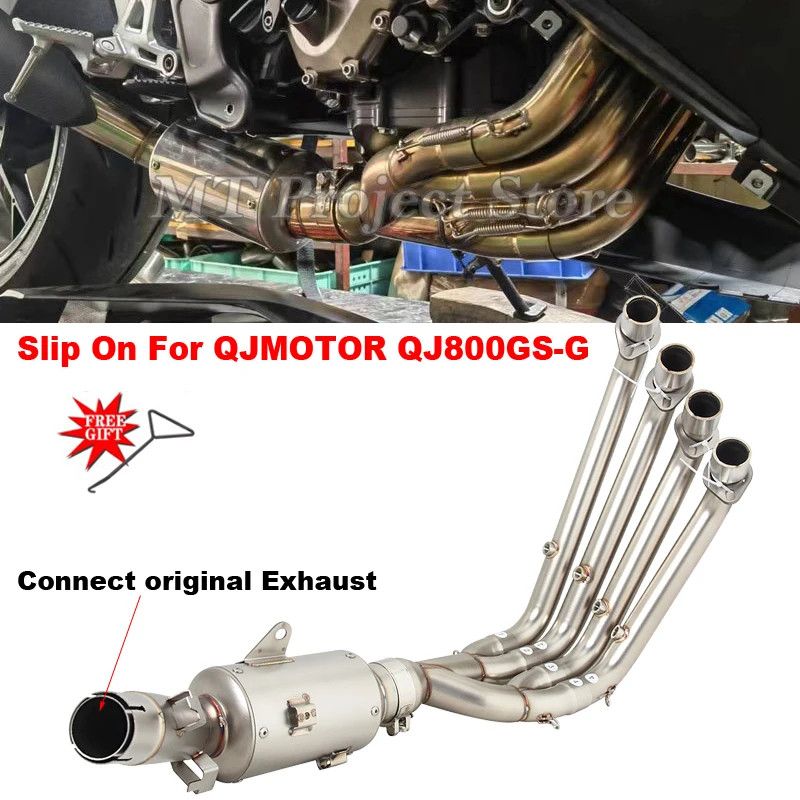 

Slip On For QJMOTOR QJ800GS-G QJ 800 GS-G Motorcycle Exhaust Escape System Front Link Pipe Connect Original Muffler Motobike