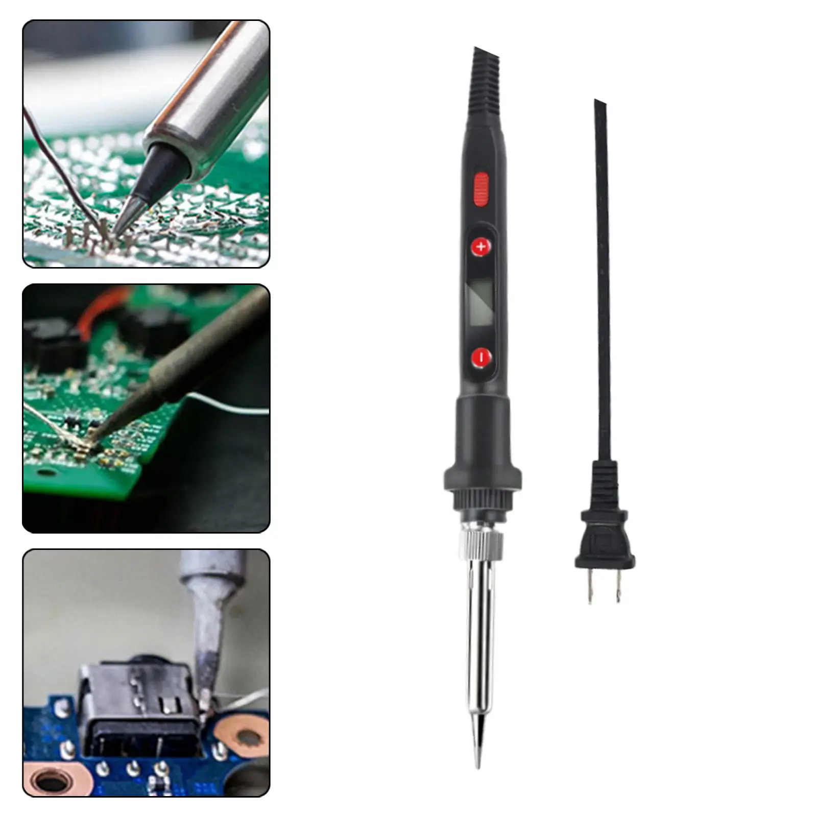 Soldering Iron Adjustable Temperature Welding Tool, Portable US Adapter 60W LCD