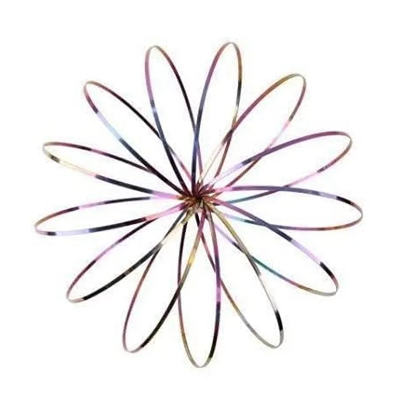 YSUN-2Pcs حلقة التدفق سوار سحري حلقات تدفق تثبيت معدنية يد سحرية (قوس قزح) متينة #5