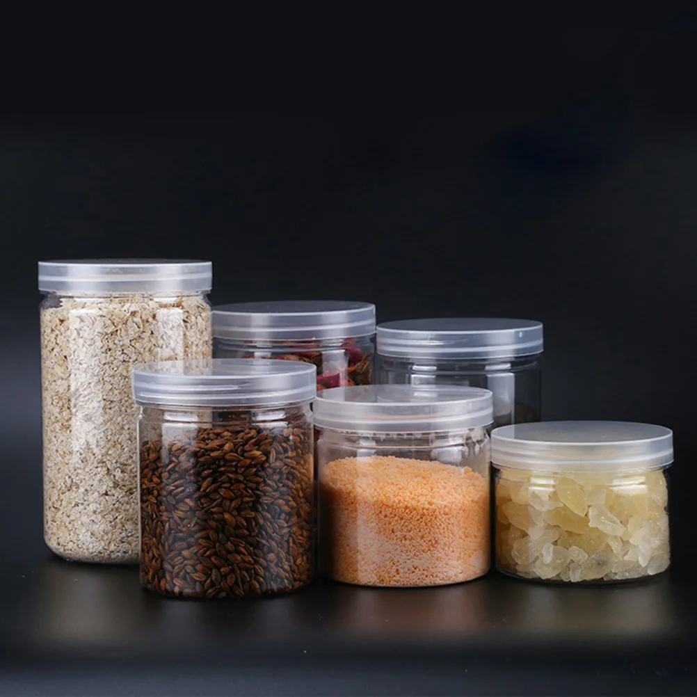 

10pcs Food Storage Containers Transparent Plastic Airtight Sealed Jars Canisters For Coffee Tea Sugar Salt Candy 630Ml Household