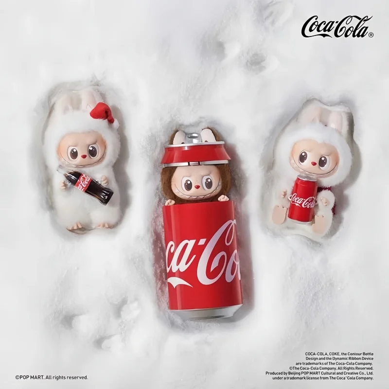 New hot sale Genuine The Coca Cola Series Vinyl Face Doll Labubu Action Figure Keychain Pendant Table Decoration Christmas Gift