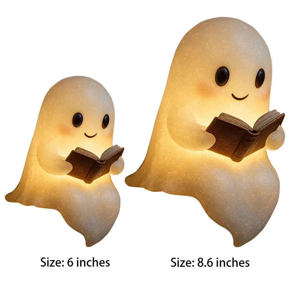Cute Ghost Reading Book Lamp Ghost Reading Night Light LED Night Light for Readers & Book Lovers