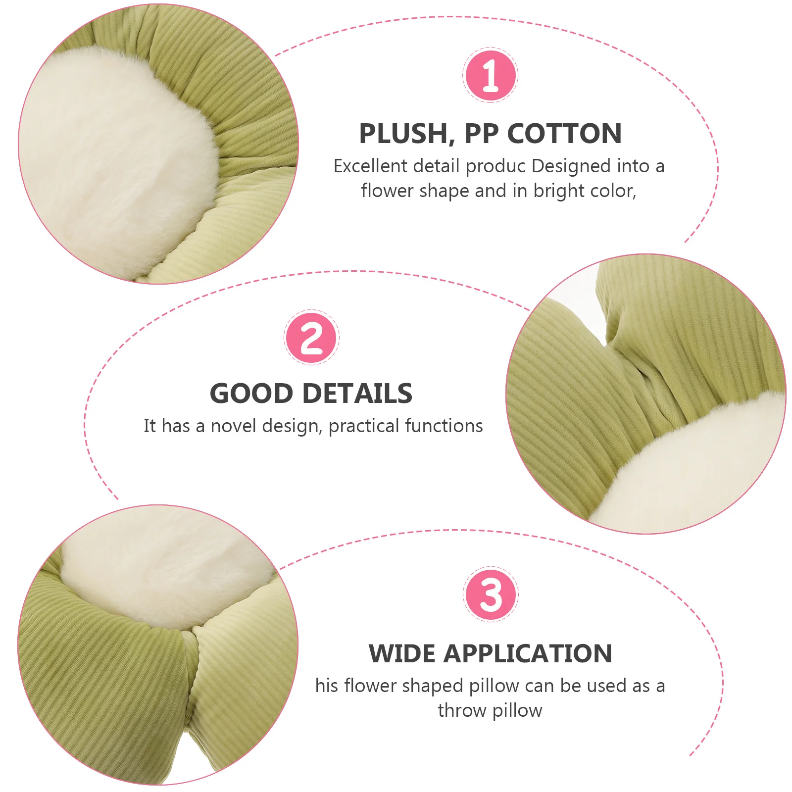 

Comfortable Flower Floor Pillow Stuffed Seat Cushion for Home Sofa Chair Car Back Support Long Sitting Work Relaxation