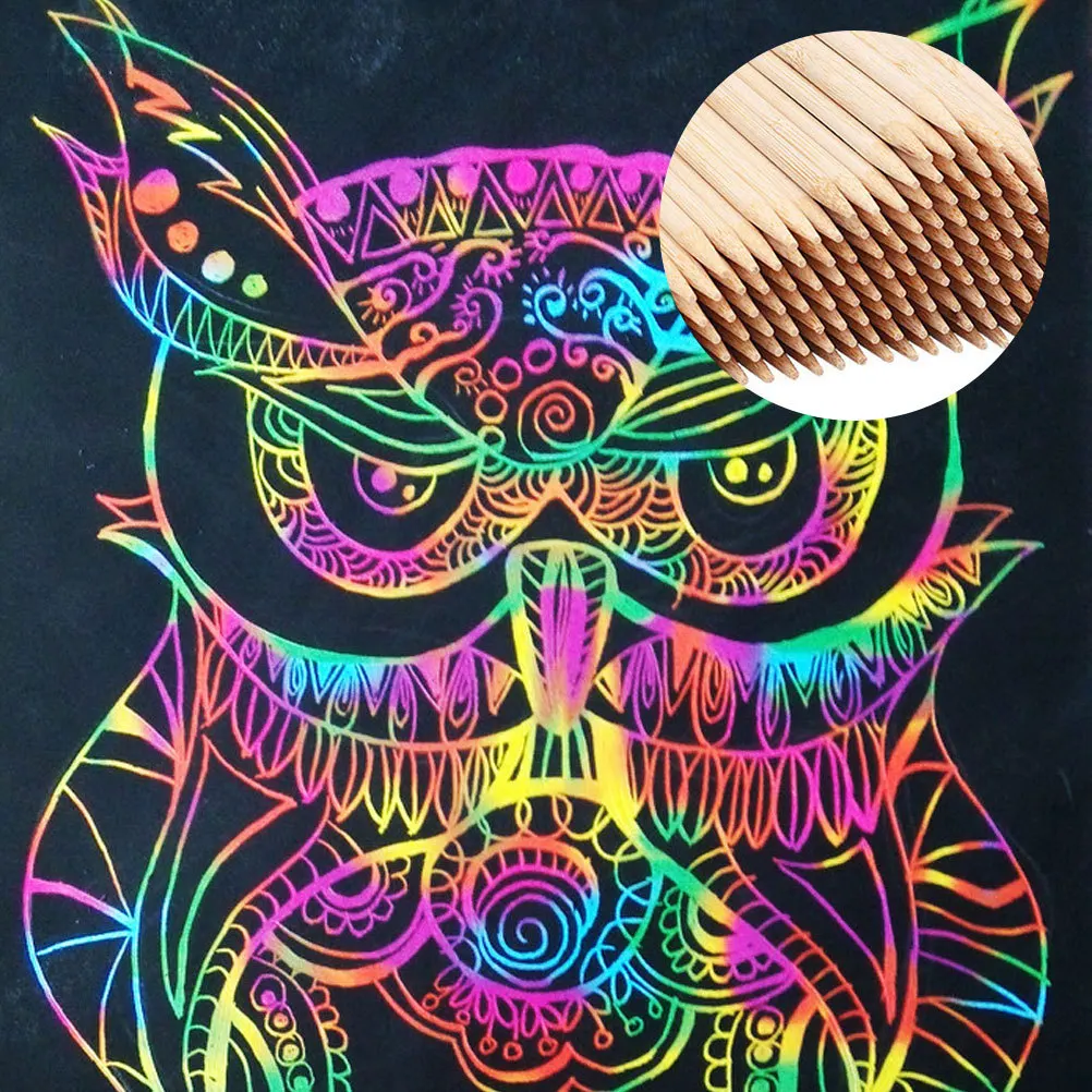 

60pcs Scratch Bamboo Sticks Premium Craft Tools For Kids Diy Art Projects Counting Stakes Party Favors Scratch