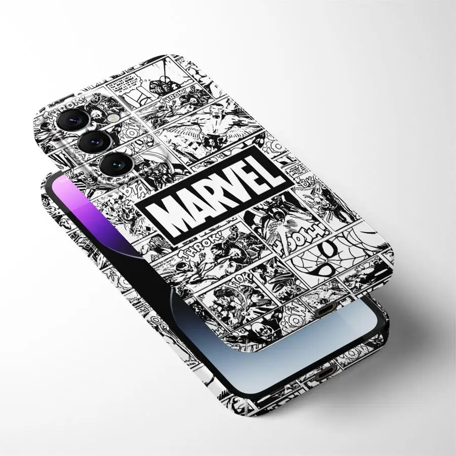 Чехол для Samsung Galaxy A53 A25 A04 A54 A52s A06 A55 A50 A30 A51 A05 Жесткий чехол для телефона Marvel Collage Hulk