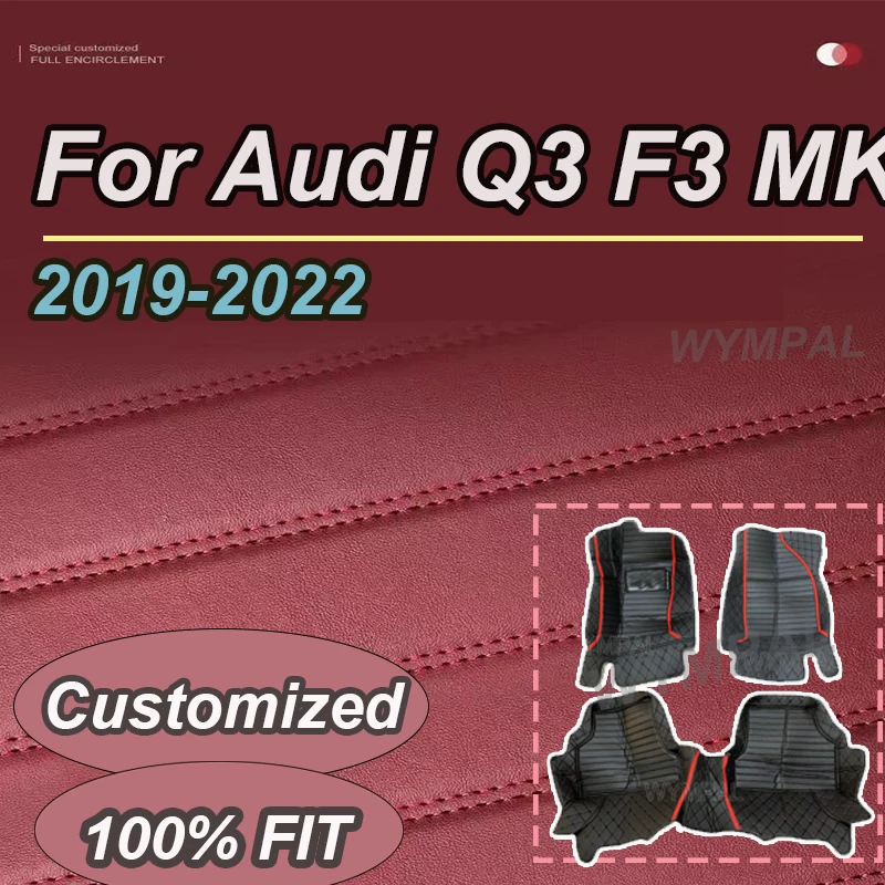

LUXURY Car Mats For Audi Q3 F3 MK2 2019~2022 Durable Anti Dirt Rug Auto Floor Mat Luxury Leather Carpet Set Car Accessories