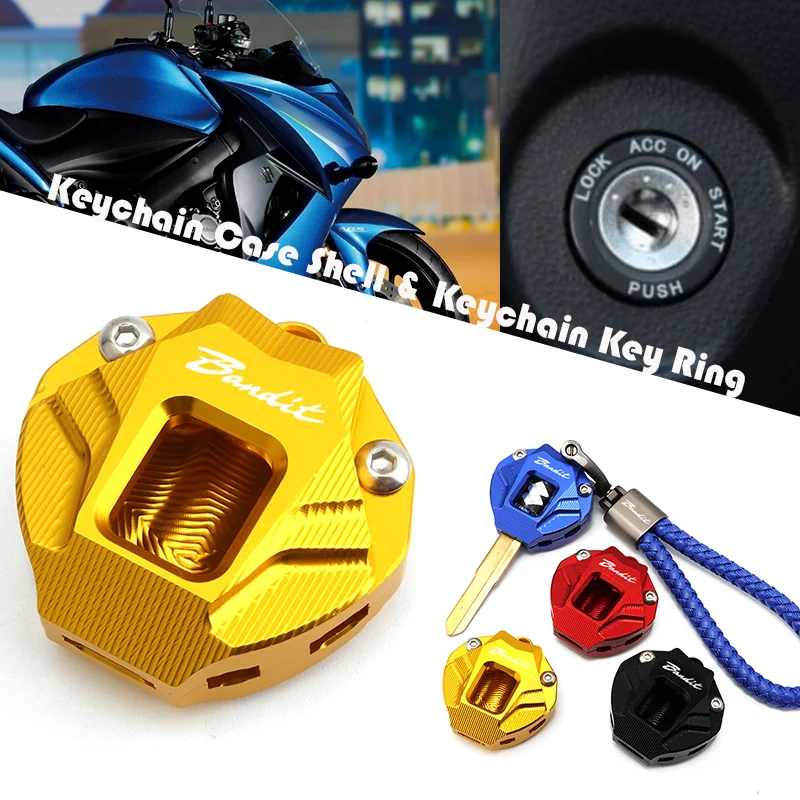 For Suzuki Bandit S 650 Bandit 650 1200 Bnadit1200 Bandit650 Motorcycle Accessories CNC Key Cover Case Shell & Keychain Keyring