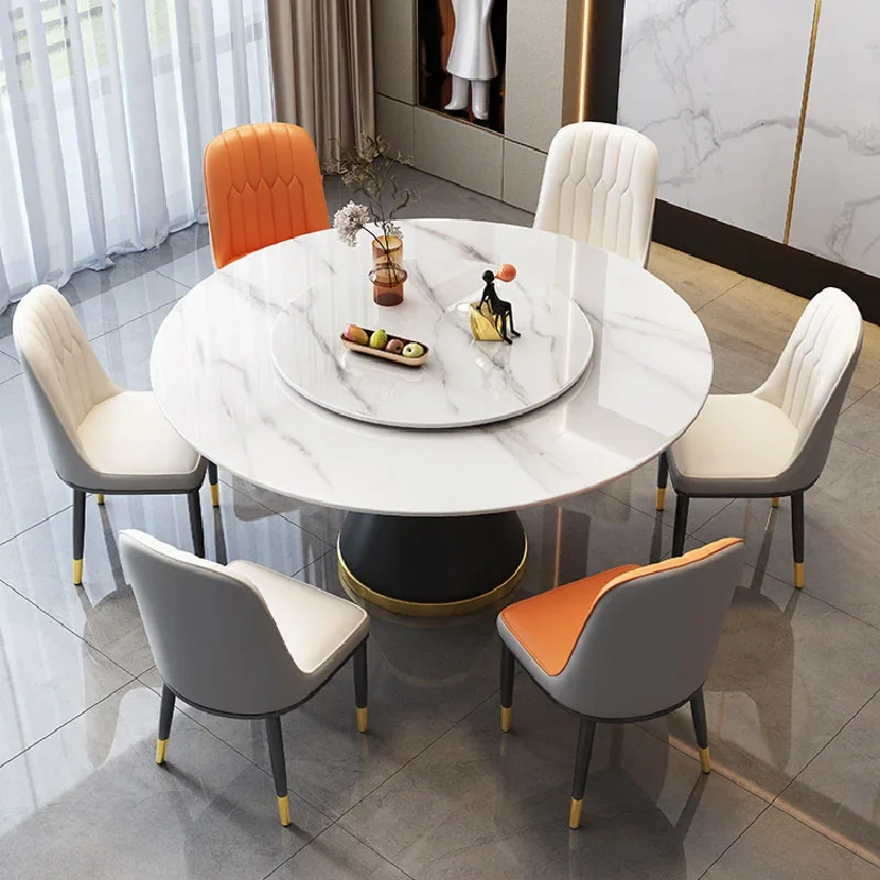 مجموعة طاولة طعام مستديرة حديثة وحدة تحكم متنقلة متعددة الوظائف طاولة جانبية طاولة مركزية فاخرة أثاث منزلي ميسا دي كوميدور