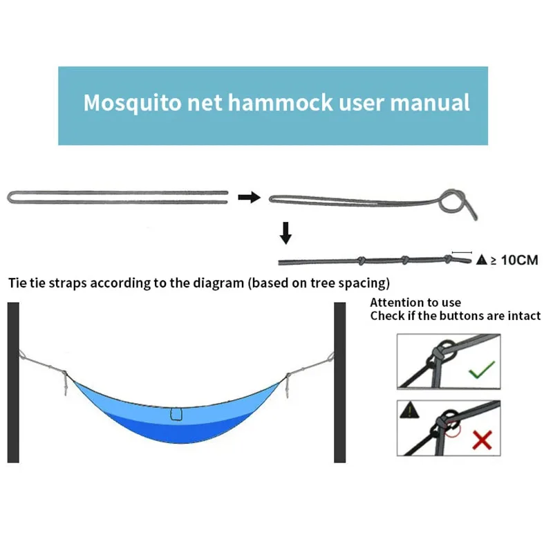 Outdoor Camping Hammock High Strength Parachute Fabric Portable with Nylon Color Matching Hammock Hang Bed Swing Load Capacity