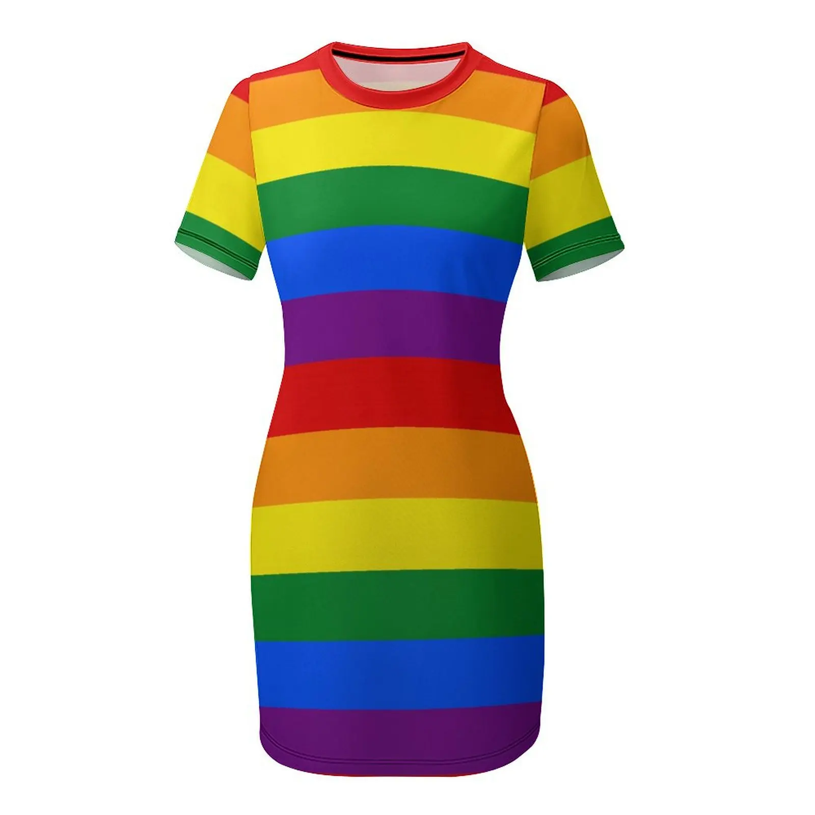 Abbigliamento donna Sexy il vestito Gay Pride Rainbow Flag abito a maniche corte Creative Clubs Humor Graphic