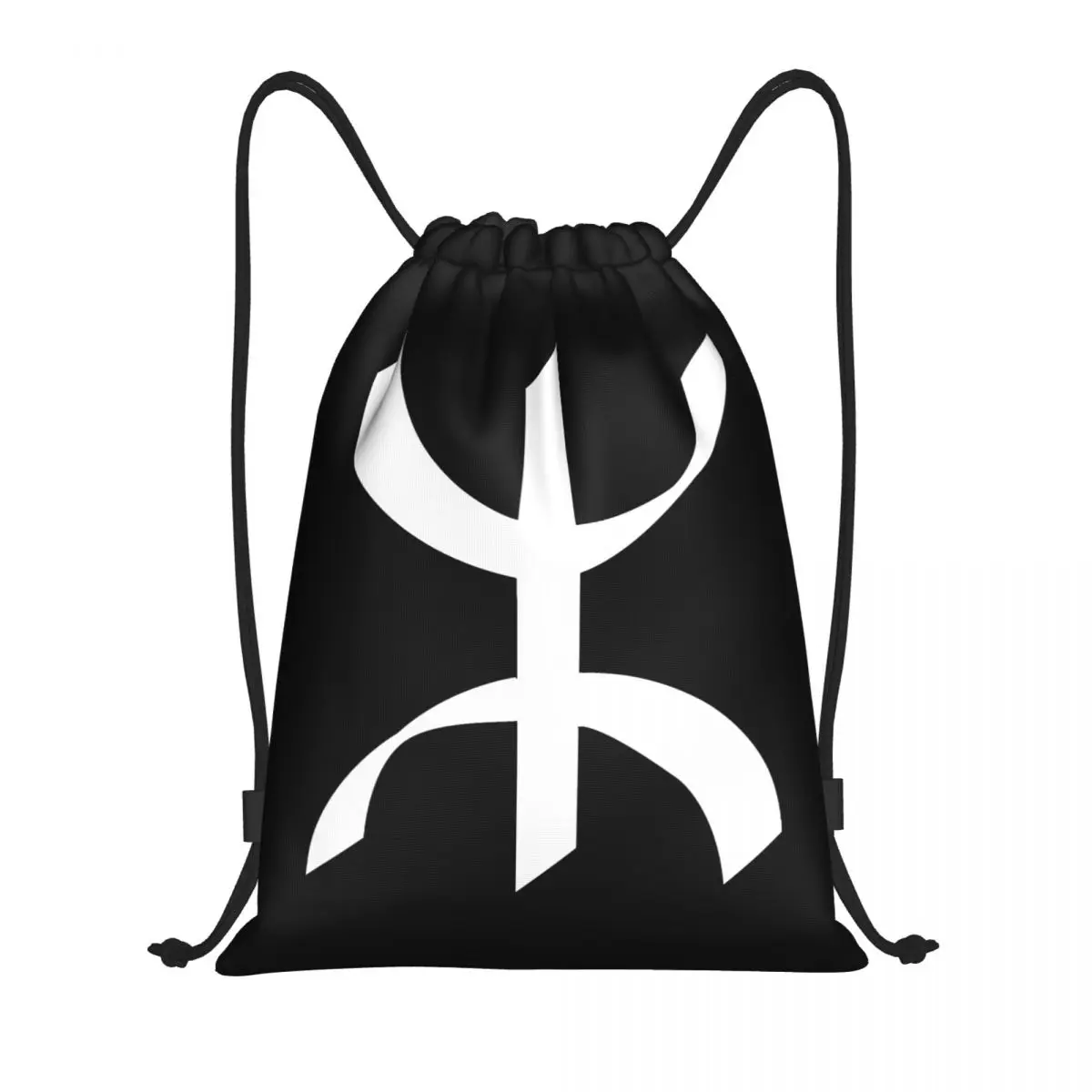 Custom White Berber Amazigh Tifinagh Drawstring Backpack Bags Men Women Lightweight Imazighen Gym Sports Sackpack Sacks for Yoga