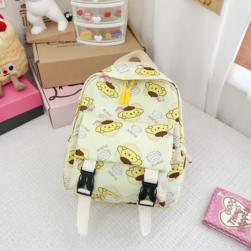 Sanrio Melody Student Schoolbag, grande capacidade, infantil leve, bonito dos desenhos animados, mochila casual, novo