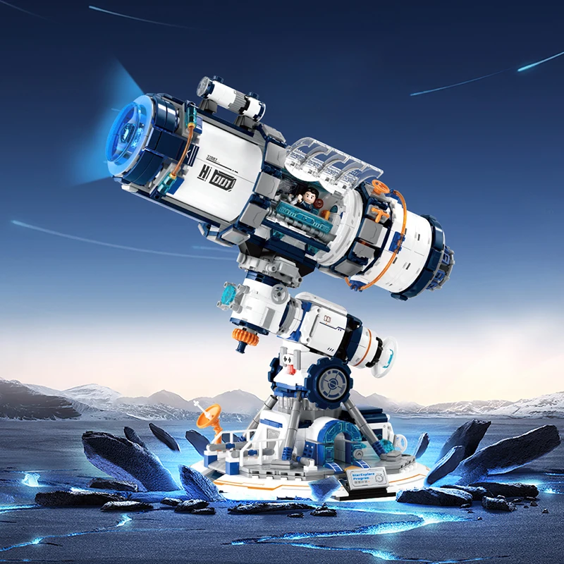 

Weekit Telescope Building Blocks Sets Star Exploration Program High-tech Telescope Brick STEM Toys Adult Gift Wiht LED