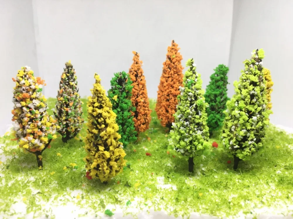 6.5cm Ho Scale Plastic Miniature Model Trees For Building Trains Railroad Wargame Layout Scenery Landscape Diorama Accessories