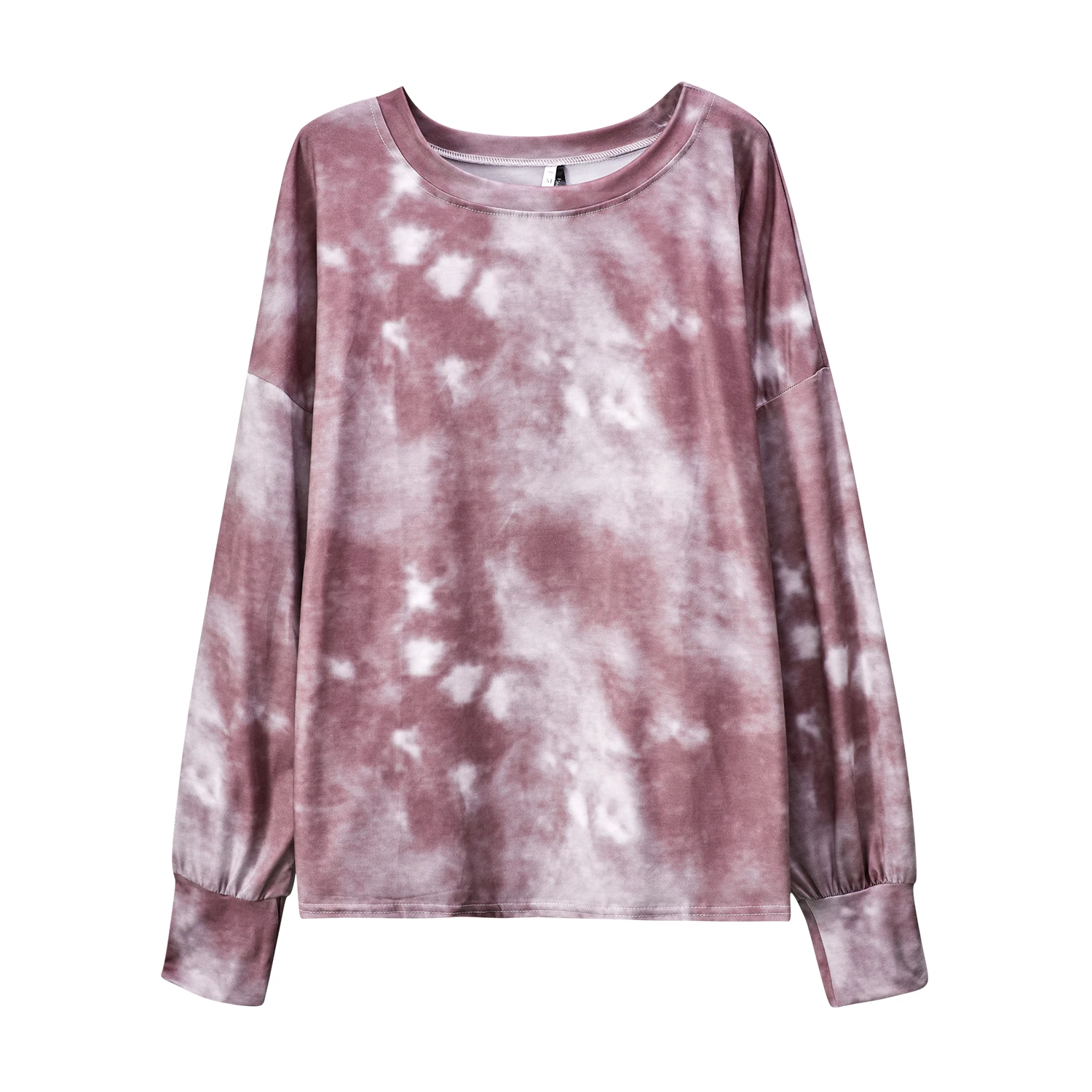 Hot Selling Tie Dyed Gradient Printed Long Sleeved Round Neck Casual Hoodie