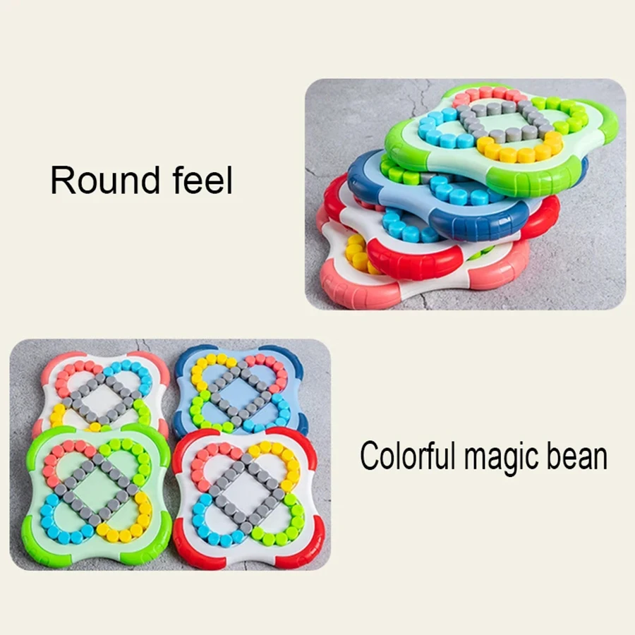 1PC Rotating Magic Beans Fingertip Cube Toys Children Spin Bead Puzzles Game Learning Educational Kids Adults Stress Relief Toy