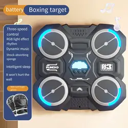 Light-up Boxing Target Wall Mounted Music Boxing Trainer with Dynamic Light Effect High-elastic Sponge Pads for Home Gym