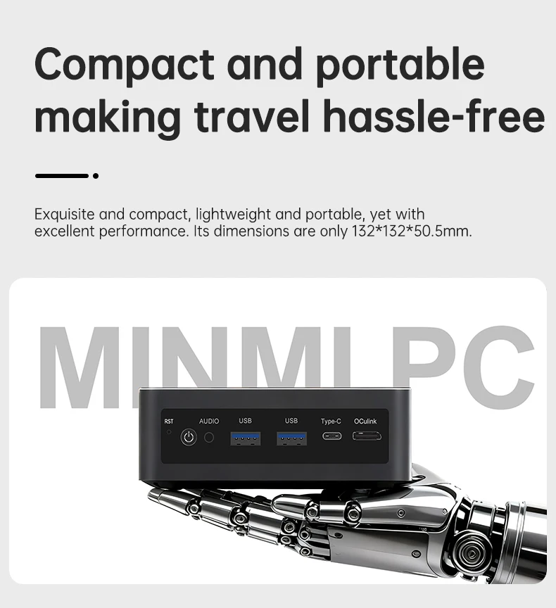 TOPC AMD Ryzen AI 9 HX465 ES Mini PC ,OCuLink, USB4, Dual 2.5G LAN, DDR5, PCIe 4.0, WiFi 6, NUC Gaming Mini Computer
