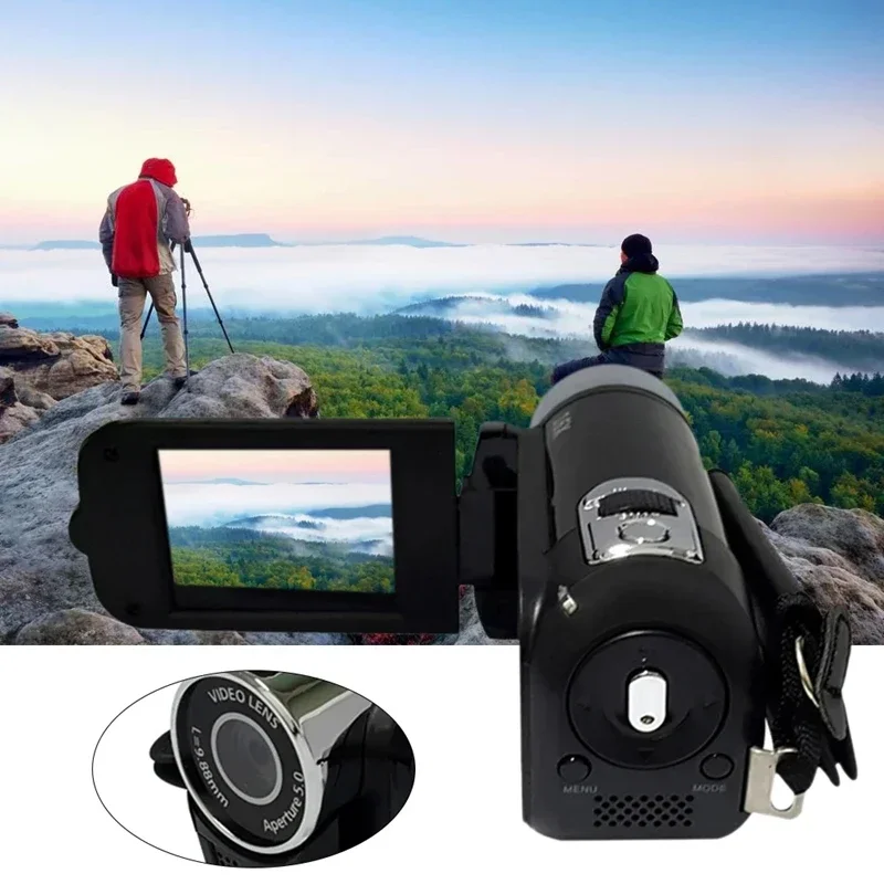 Câmera dv de 16mp, tela rotativa tft de 2,7 polegadas, zoom digital 16x, câmera de vídeo retrô com cabo usb, suporte para função de câmera noturna